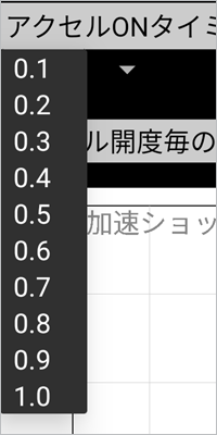 アクセルONタイミング細かく設定可能