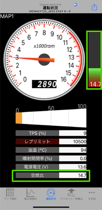 空燃比計表示 ios