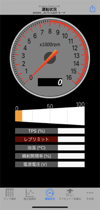 Semi-Fullと切断されるとタコメーターの背景がグレーになります