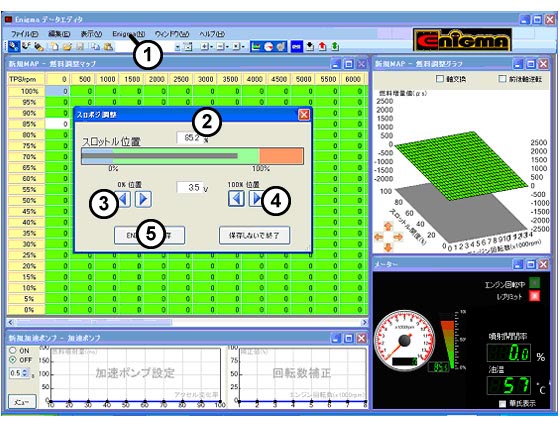 ENIGMA TPSセンサー補正画面説明