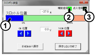 スロットポジション調整　黒色点灯